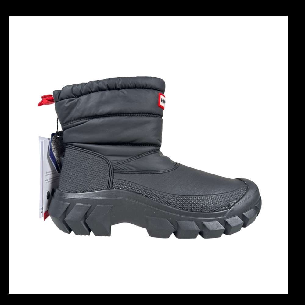 Hunter Intrepid Short Snow Boots Womens 8 Black Waterproof Insulated Puffer